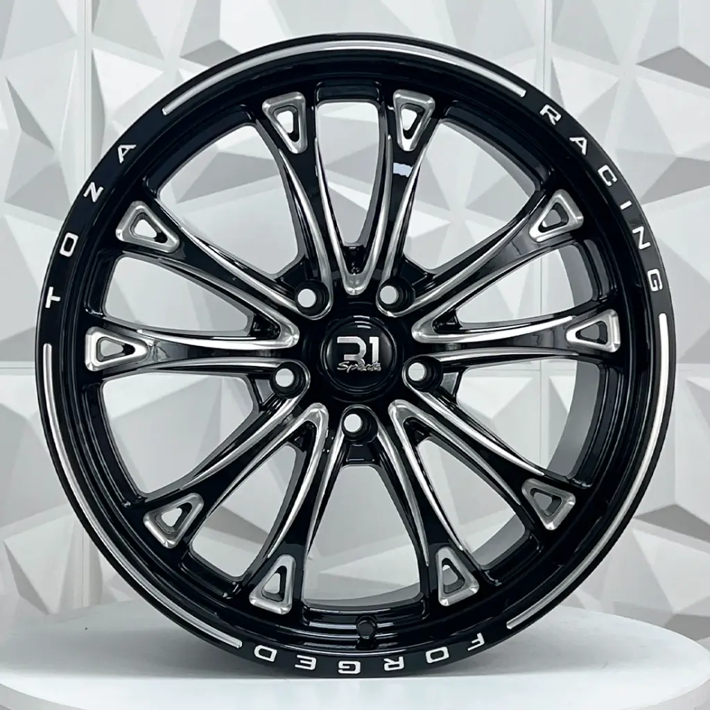 RIN 18X8.5 5-114.3 R1 SPORT TZ-01 BLACK+MILLING WINDOWS AND LETTERS ET38 CB73.1