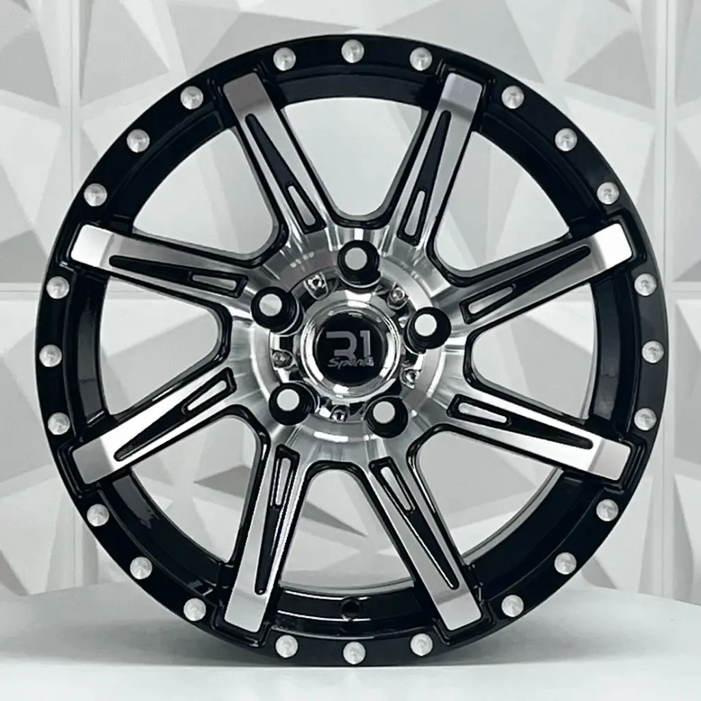 RIN 16X8 6-139.7 R1 SPORT 1081 BLACK MACHINE FACE ET-10 CB106.1 