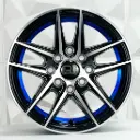 RIN 13X6 4-100/114.3 R1 SPORT L2037 BLACK MACHINE FACE BLUE LINE ET25 CB73.1