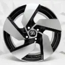 RIN 17X7 5-100 R1 SPORT X070 BLACK MACHINE FACE ET35 CB73.1