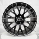 RIN 20X9.5 5-112 R1 SPORT H932F MATTE BLACK MACHINE LIP ET43 CB66.56